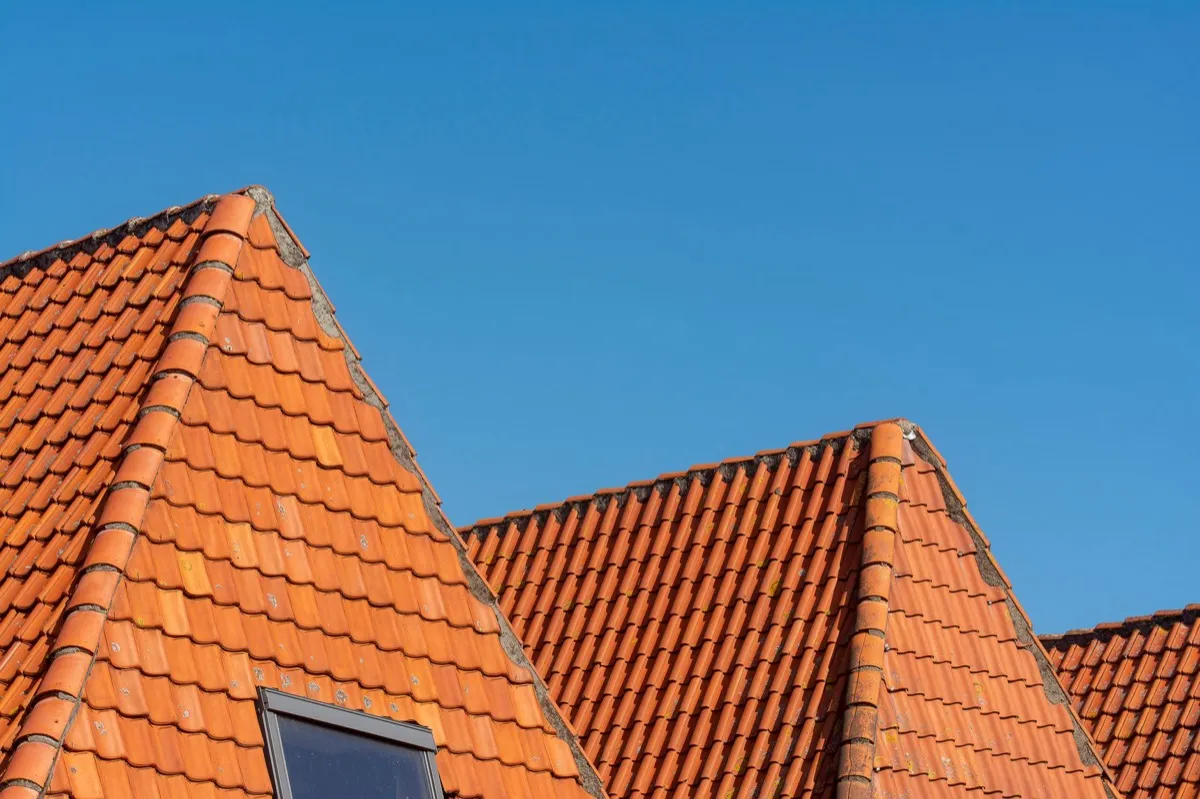 Clay barrel tile rooflines on homes in Fernley, NV